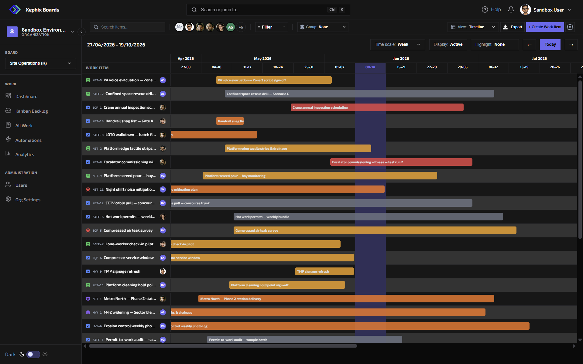 Xephix Boards Gantt Timeline Schedule